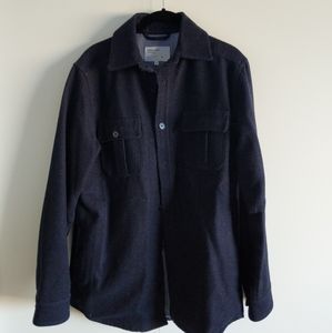 Frank and Oak Shacket/Shirt Jacket Navy Wool Blend
